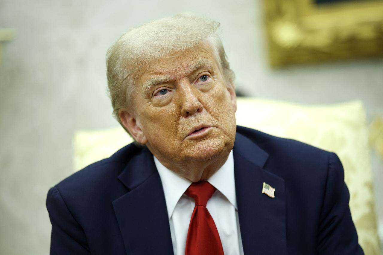 U.S. President Donald Trump delivers remarks during a meeting with NATO Secretary General Mark Rutte in the Oval Office at the White House on July 14, 2025 in Washington, DC. (AFP Photo)