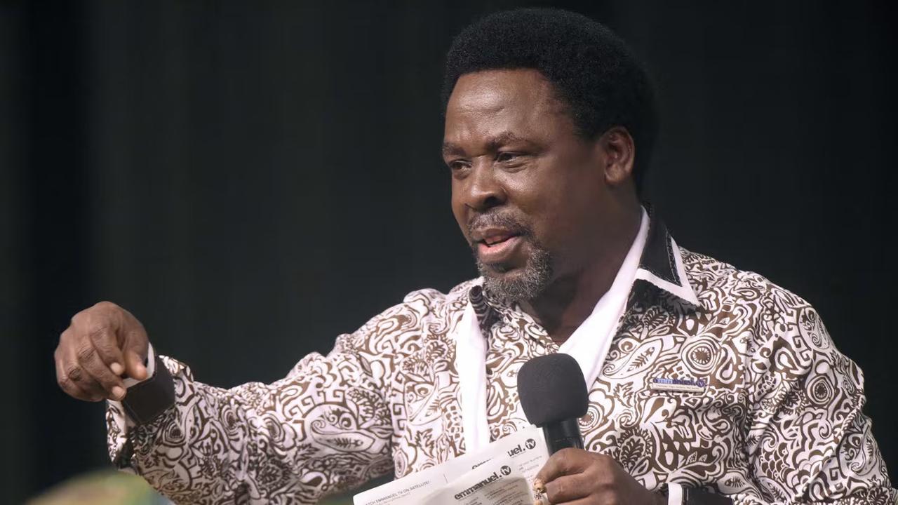 Nigerian pastor TB Joshua pictured at The Synagogue Church of All Nations (SCOAN), which he founded, Lagos, Nigeria, December 2014. (AFP Photo)