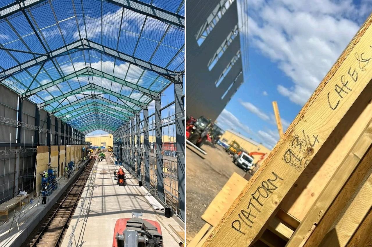 Images of Platform 9 3/4 being built at Leavesden studios, Watford, England, June 10, 2025. (Photo via Instagram / @harryserieshbo)