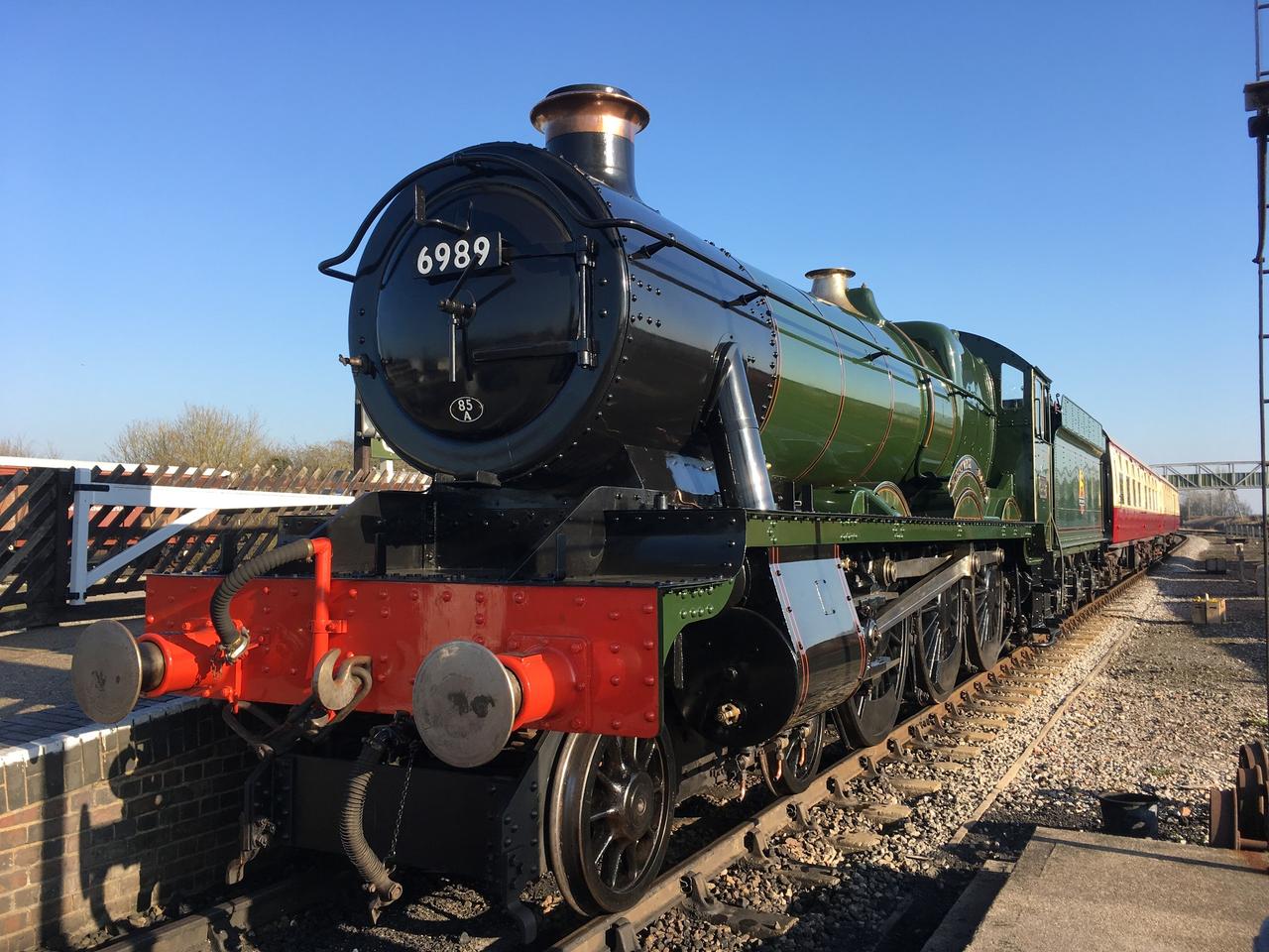 Steam locomotive 6989 Wightwick Hall, selected to portray the Hogwarts Express in the HBO Harry Potter series, pictured at Buckinghamshire Railway Centre, England, July 2025. (Photo via Buckinghamshire Railway Centre)