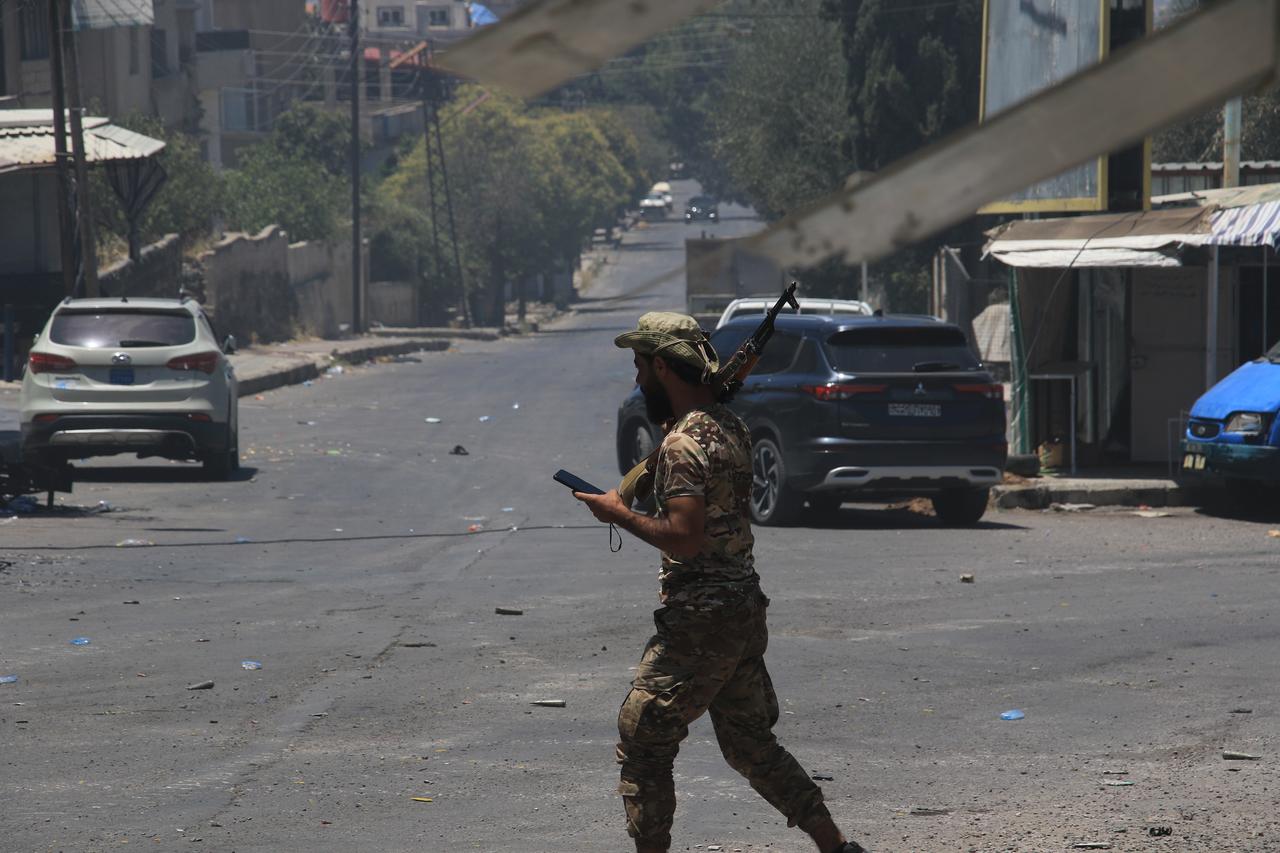 Clashes continue between Syrian security forces and Druze groups in Al-Suwayda, Syria,  July 17, 2025. (Photo by AA)