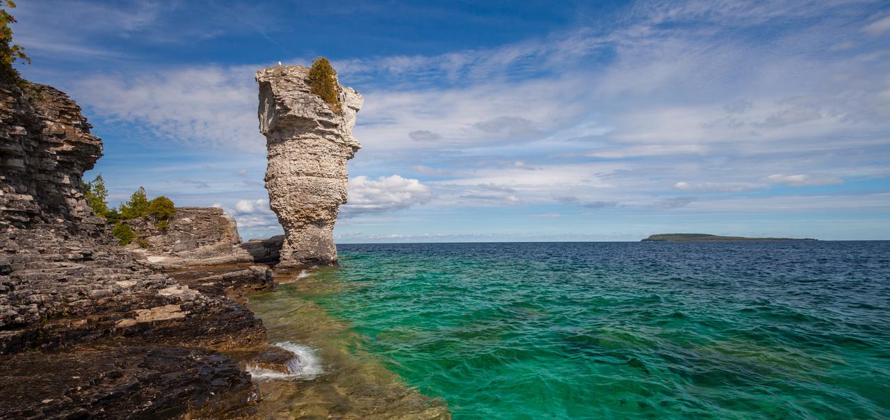 The view of Lake Huron from Flowerpot Island, Canada, accessed July 17, 2025. (Adobe Stock Photo)