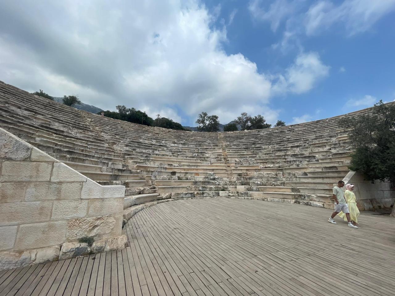 A view of the ancient theater of Antiphellos overlooking the Mediterranean Sea in Kas, Antalya, Türkiye, July 17, 2025. (Photo via Koray Erdogan/Türkiye Today)
