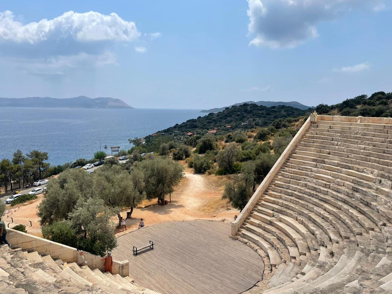 A view of the ancient theater of Antiphellos overlooking the Mediterranean Sea in Kas, Antalya, Türkiye, July 17, 2025. (Photo via Koray Erdogan/Türkiye Today)