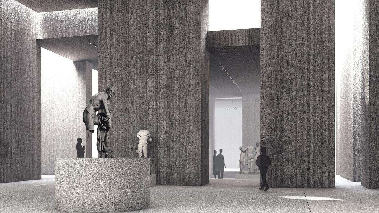 The project image of the new Antalya Archaeology Museum which will be built on the same site to replace the existing earthquake-risk building. (IHA Photo)