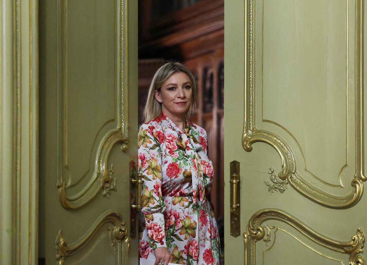 Spokeswoman of Russia's Foreign Ministry Maria Zakharova arrives for a joint press conference in Moscow on July 4, 2025. (AFP Photo)