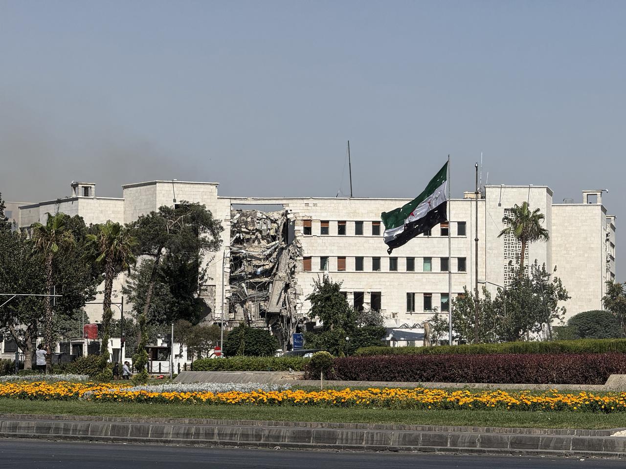 A view of damaged Syrian General Staff Headquarters following multiple Israeli airstrikes in central Damascus, Syria on July 16, 2025. (AA Photo)