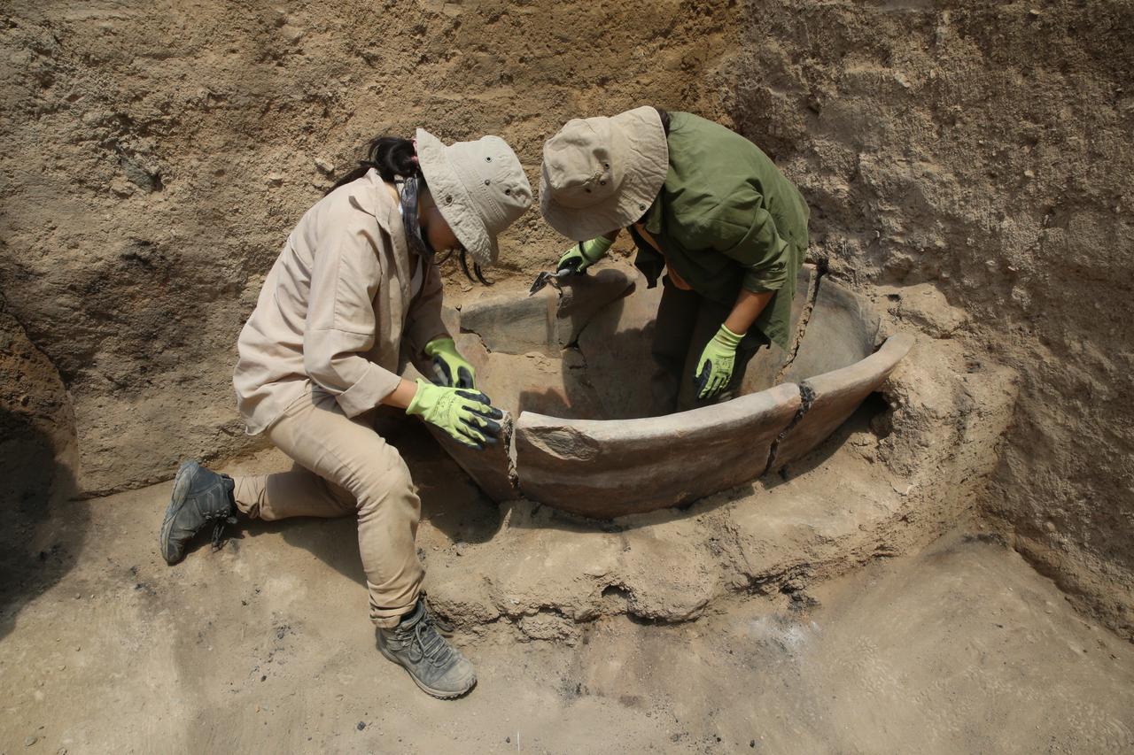 A view from the ongoing archaeological excavations at Ayanis Fortress, located on a hill overlooking Lake Van in Türkiye, July 18, 2025. (AA Photo)