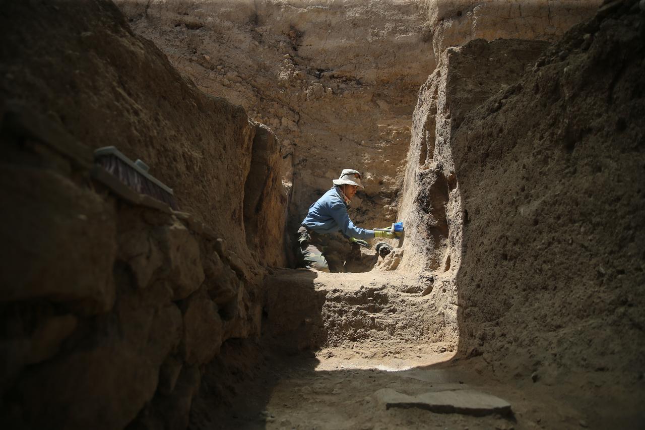 A view from the ongoing archaeological excavations at Ayanis Fortress, located on a hill overlooking Lake Van in Türkiye, July 18, 2025. (AA Photo)