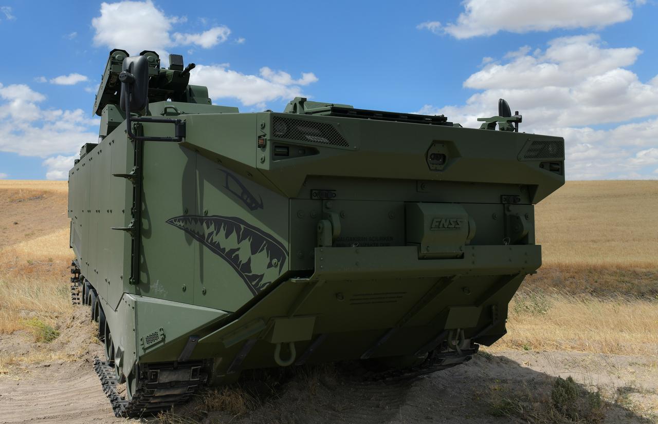 FNSS' Zaha Marine Assault Vehicle with its CAKA Remote Controlled Weapon Station (RCWS) System in Türkiye, on 18 July, 2025. (AA Photo)