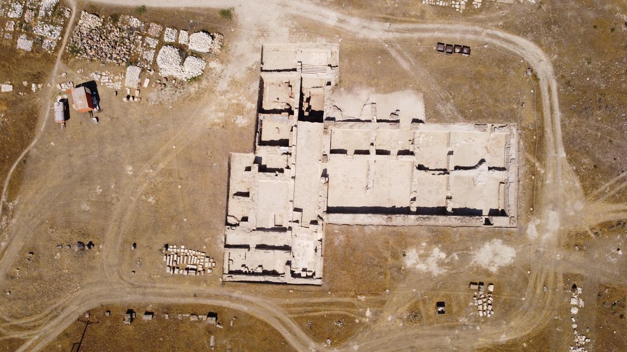 Ancient villa spreading over 1,500 square meters uncovered during excavation works at Tripolis ancient city, Buldan district, Denizli, Türkiye, July 18, 2025. (AA Photo)
