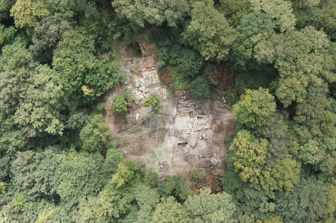 An aerial view from the archaeological excavations at Cingirt Castle in Fatsa district of Ordu, Türkiye, July 1, 2025. (AA Photo)