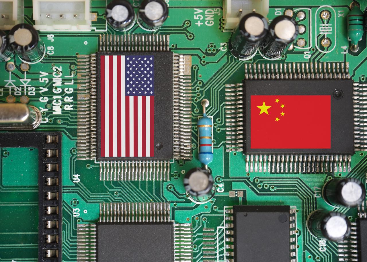 Depicting the semiconductor and AI rivalry fueling US–China competition in brain–computer interface development, accessed July 21, 2025. (Adobe Stock Image)