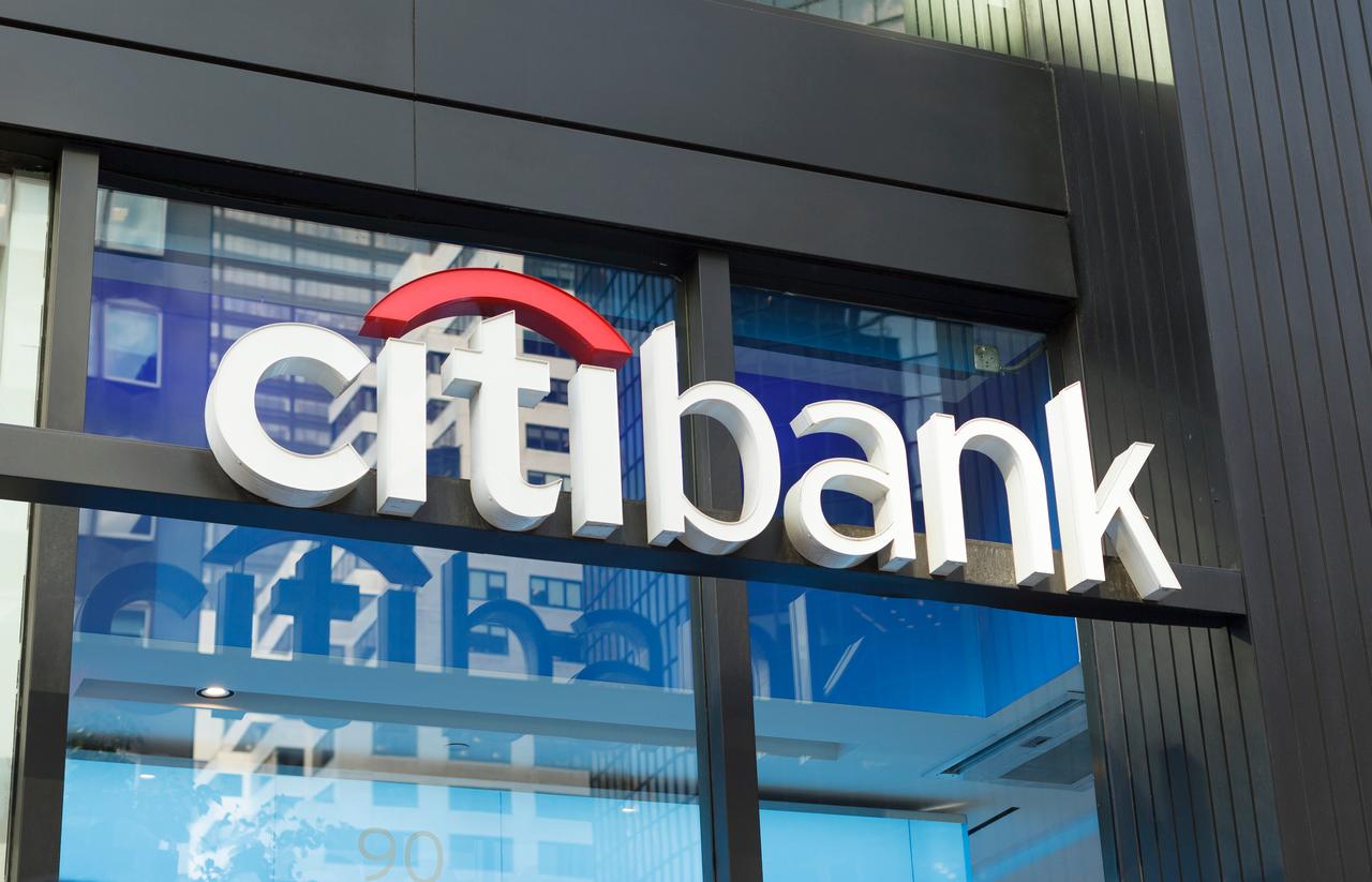 Citibank logo displayed on the exterior of a local branch. (Adobe Stock Photo)