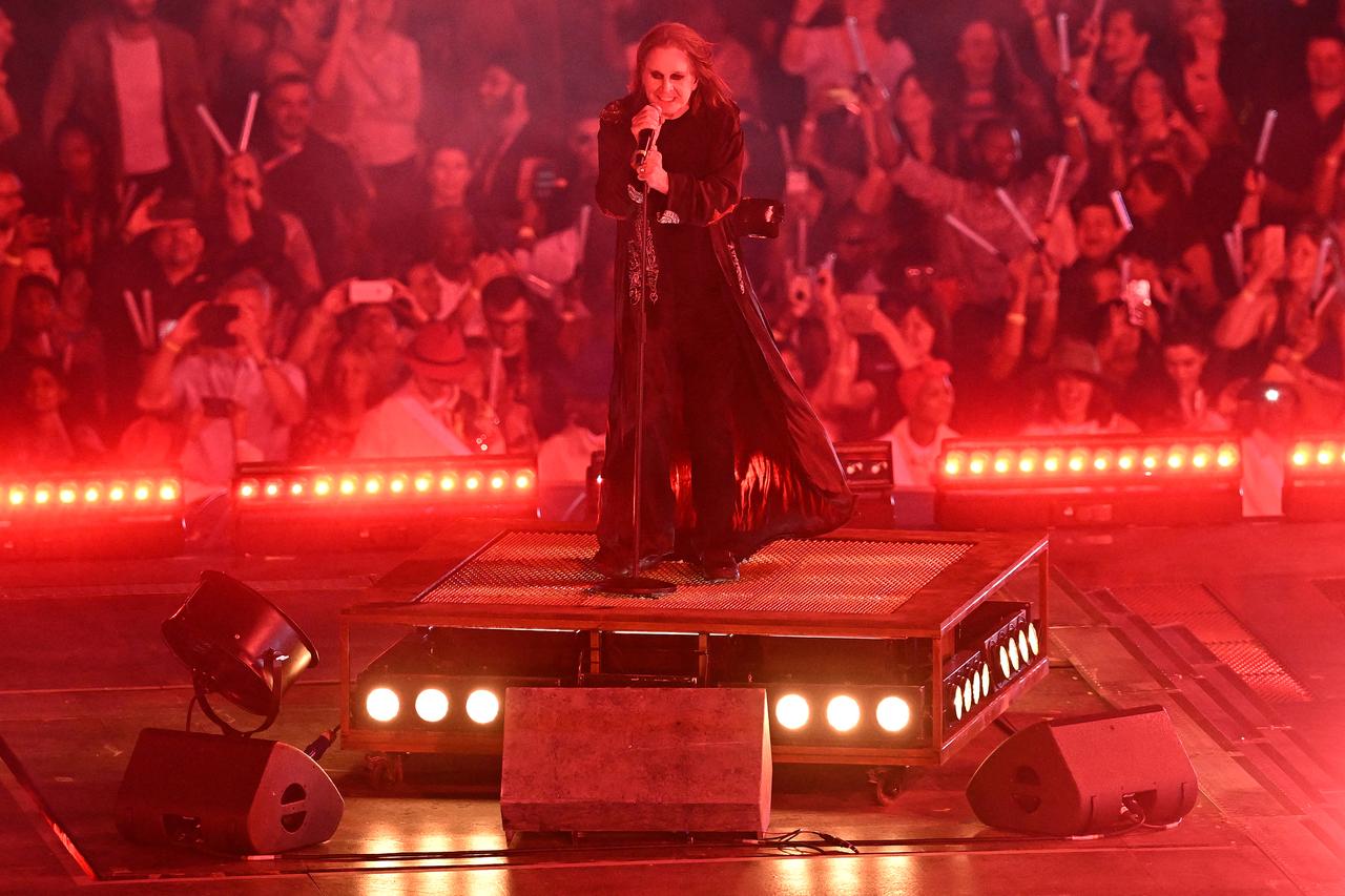 English singer Ozzy Osbourne performs during the closing ceremony for the Commonwealth Games at the Alexander Stadium in Birmingham, UK on August 8, 2022. (AFP Photo)