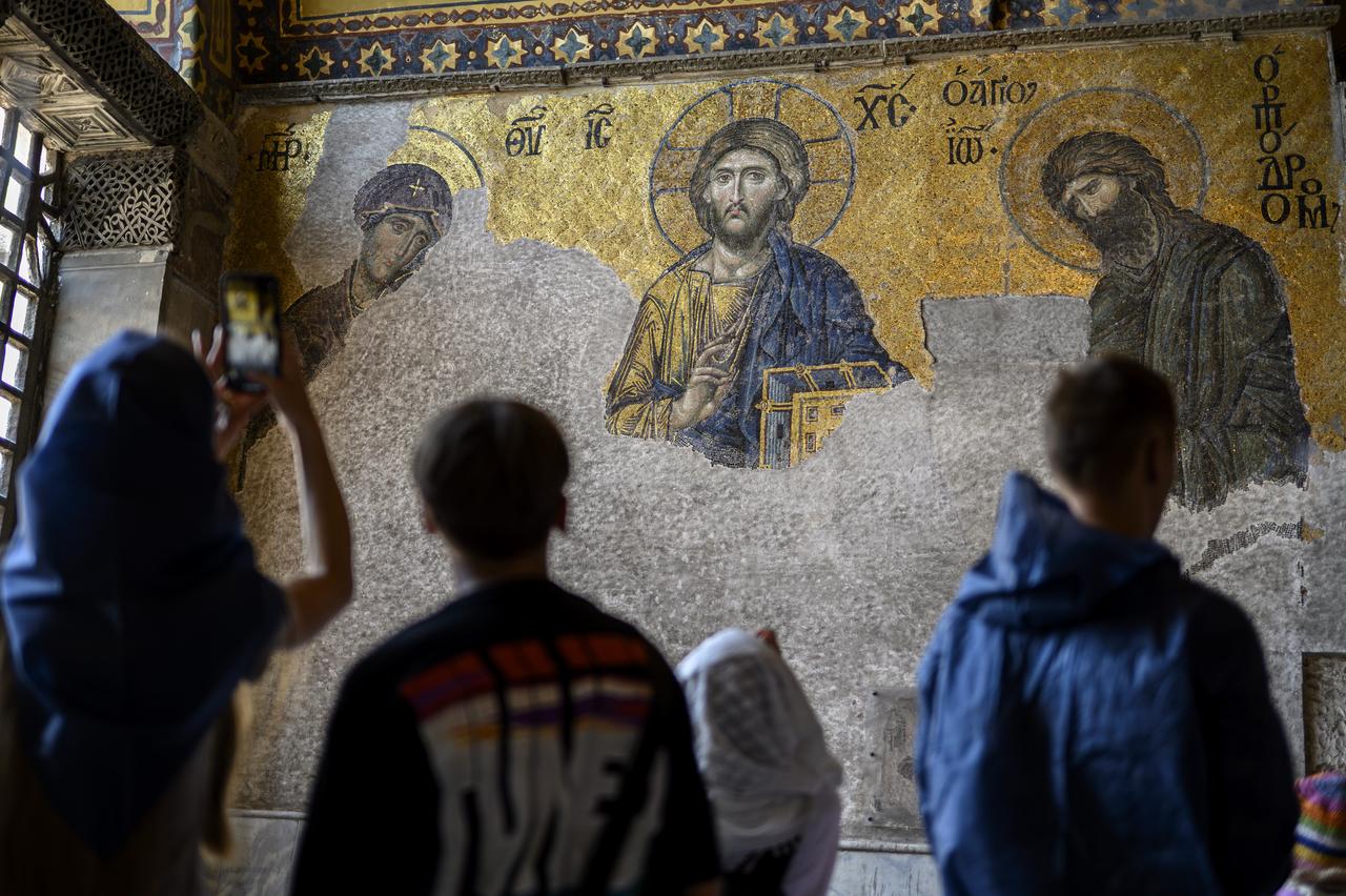 A view of Hagia Sophia, rebuilt three times throughout history and standing for 15 centuries, Istanbul, Türkiye, July 23, 2025. (AA Photo)