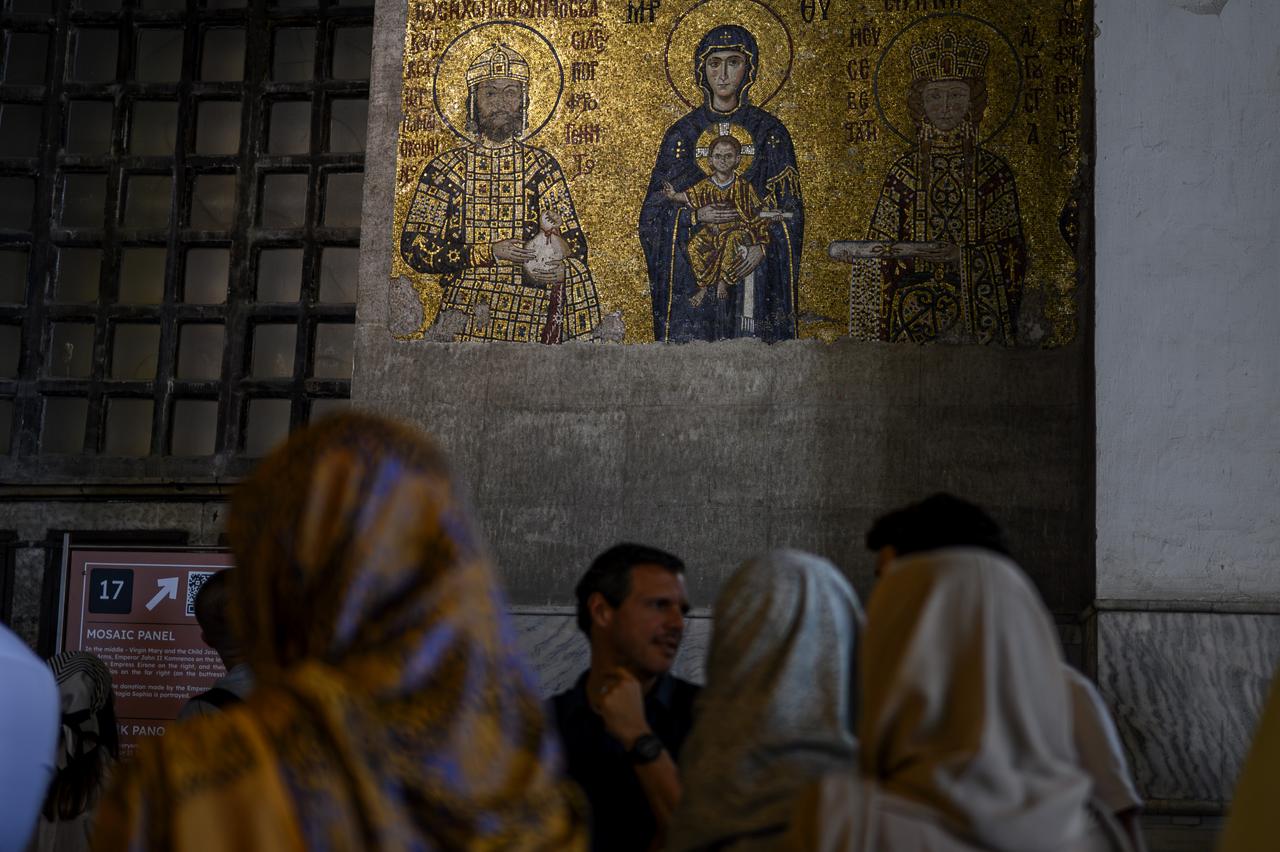 A view of Hagia Sophia, rebuilt three times throughout history and standing for 15 centuries, Istanbul, Türkiye, July 23, 2025. (AA Photo)