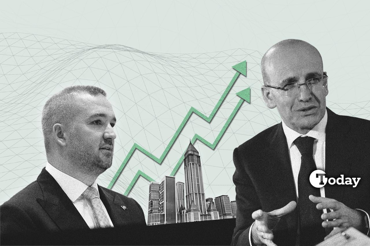 Photo illustration shows Turkish central bank Governor Fatih Karahan and Finance Minister Mehmet Simsek. (Collage by Türkiye Today)