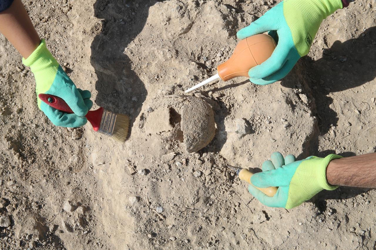 A view of the archaeological work at the necropolis discovered nine years ago during a surface survey north of Cavustepe Castle in Gurpinar district of Van, Türkiye, July 23, 2025. (AA Photo)