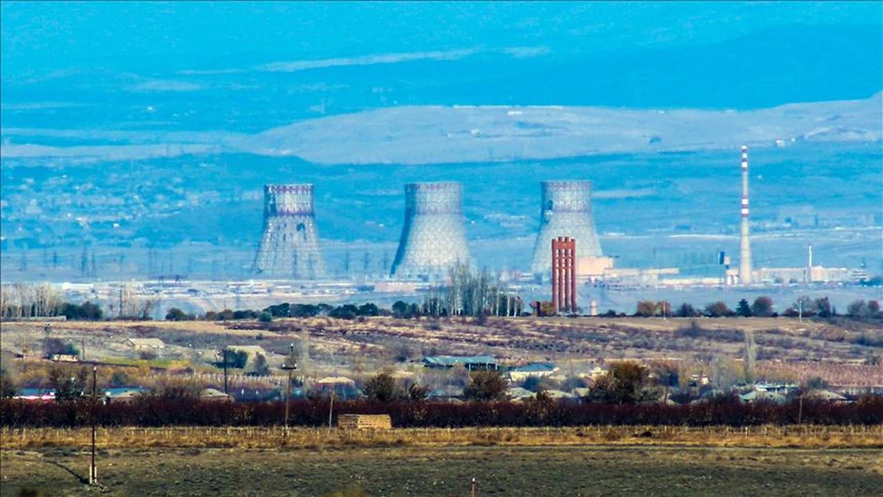 A distant view of the Metsamor Nuclear Power Plant in Armenia. (AA Photo)