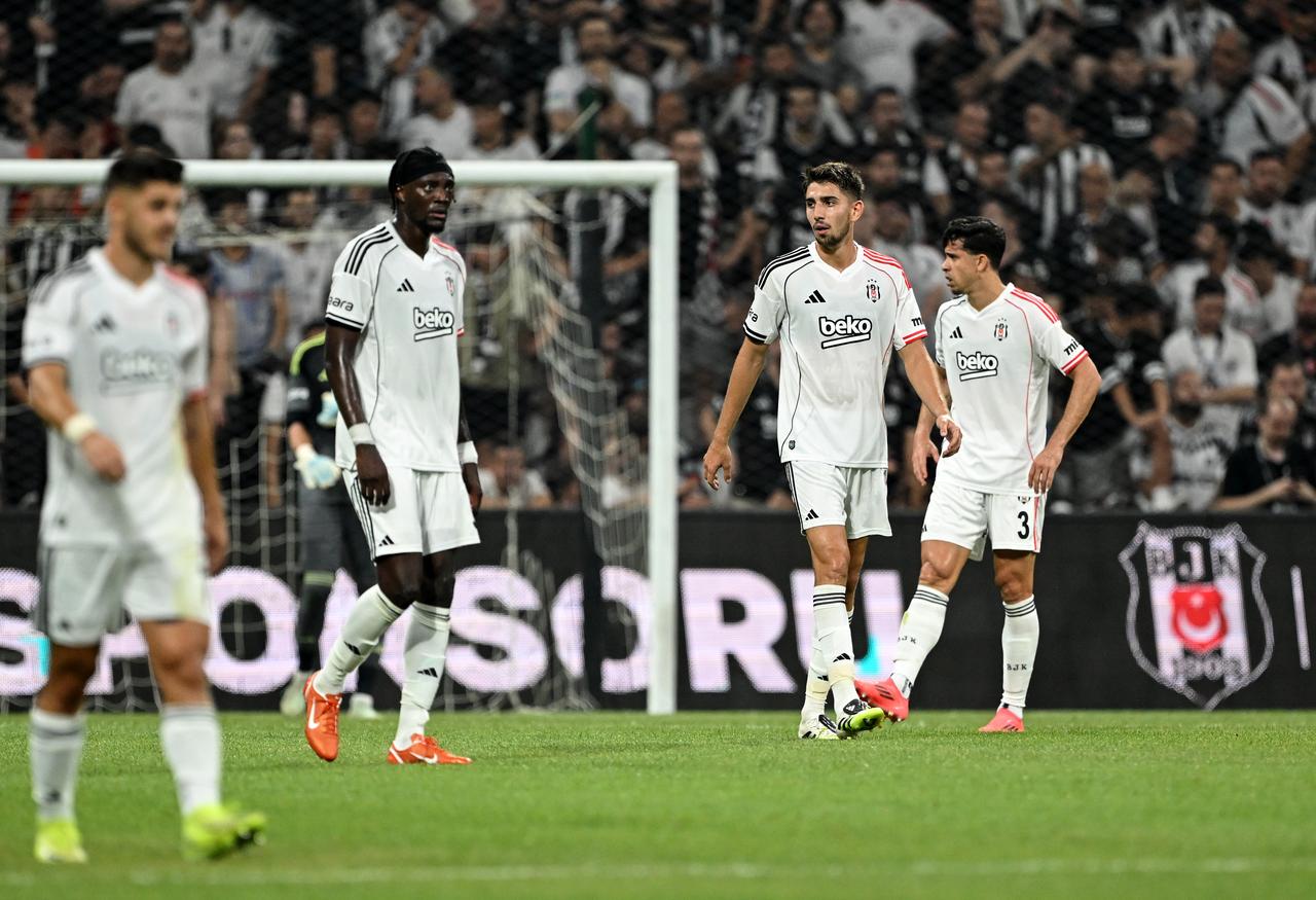 Players of Besiktas react after losing a goal during the UEFA Europa League second qualifying round first leg match between Besiktas and Shakhtar Donetsk at Tupras Stadium in Istanbul, Türkiye, on July 24, 2025. (AA Photo)