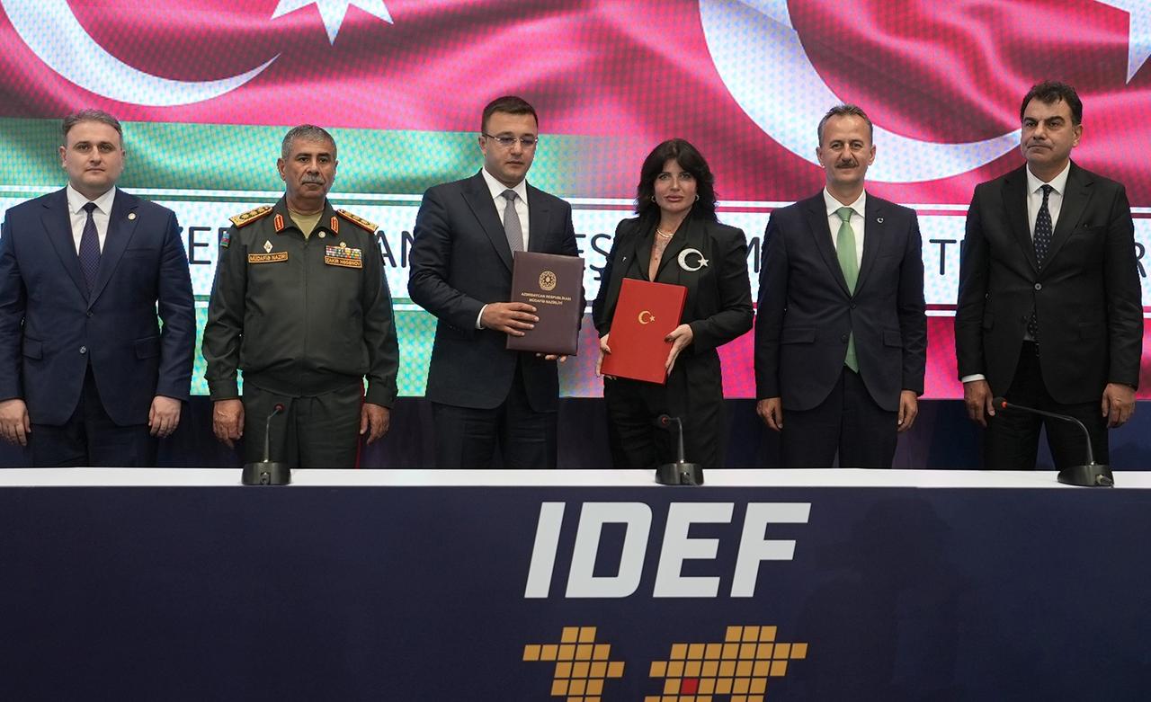 SYS Group Board Member Didem Aral signs memorandums of understanding with the Azerbaijani delegation at IDEF 2025, Istanbul, Türkiye, July 23, 2025. (@canikarms via X)