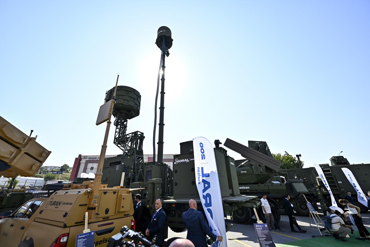 Aselsan introduces its air defense systems, including the KORAL 200 during IDEF 2025 at Istanbul Expo Center in Istanbul, Türkiye, on July 23, 2025. (AA Photo)
