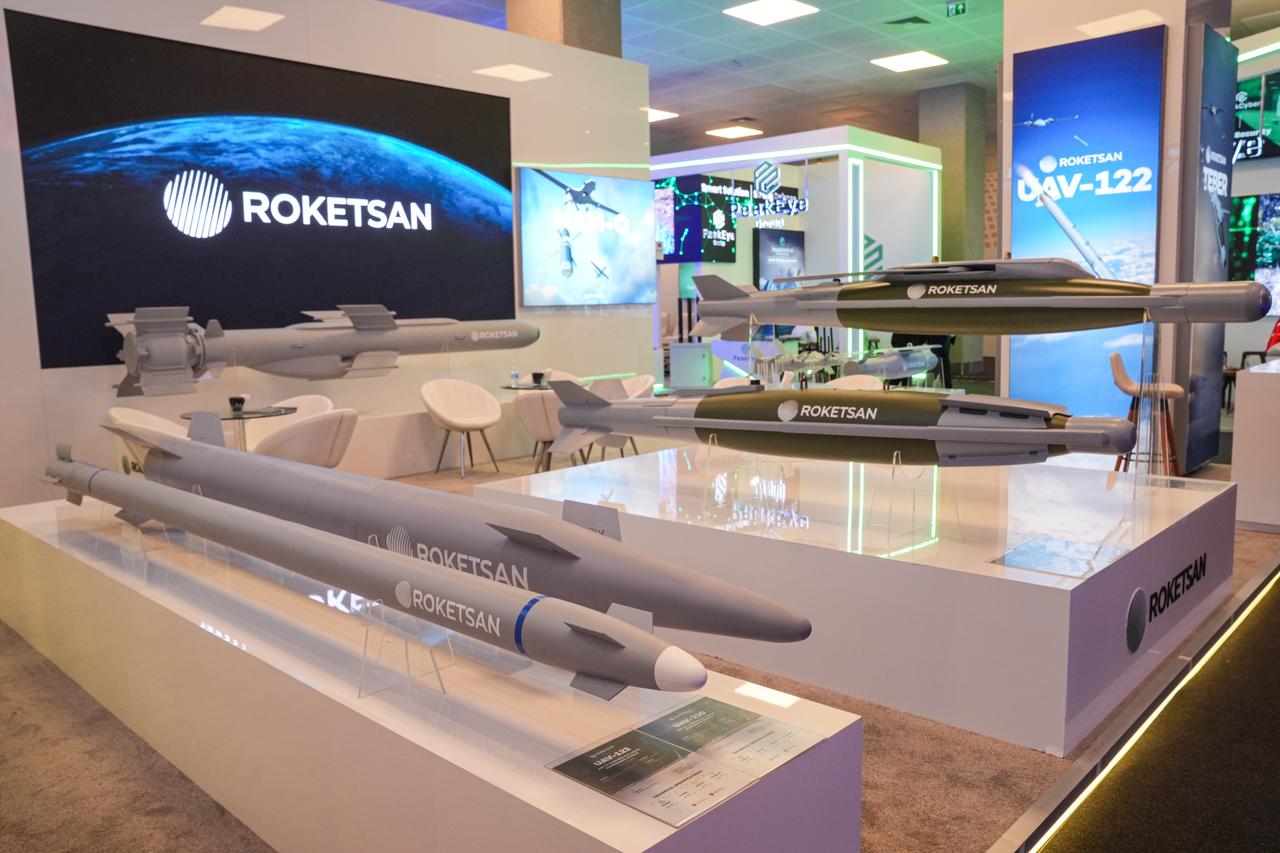 A view of Roketsan's stall in the IDEF 2025 at the Istanbul Expo Center in Istanbul, Türkiye on July 22, 2025. (AA Photo)