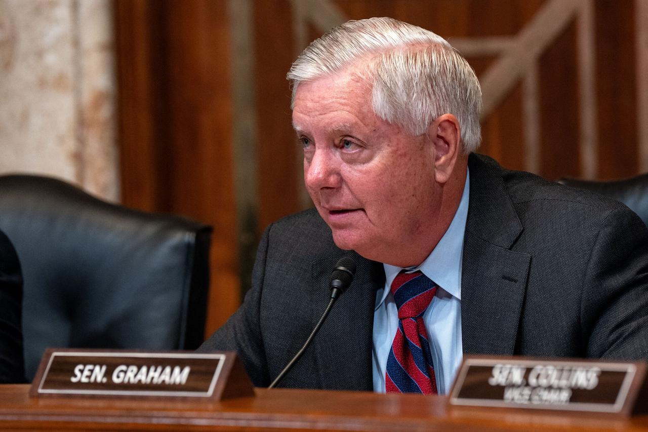 U.S. Senator Lindsey Graham speaks at a Senate Appropriations subcommittee on Capitol Hill on May 21, 2024 in Washington, DC. (AFP Photo)