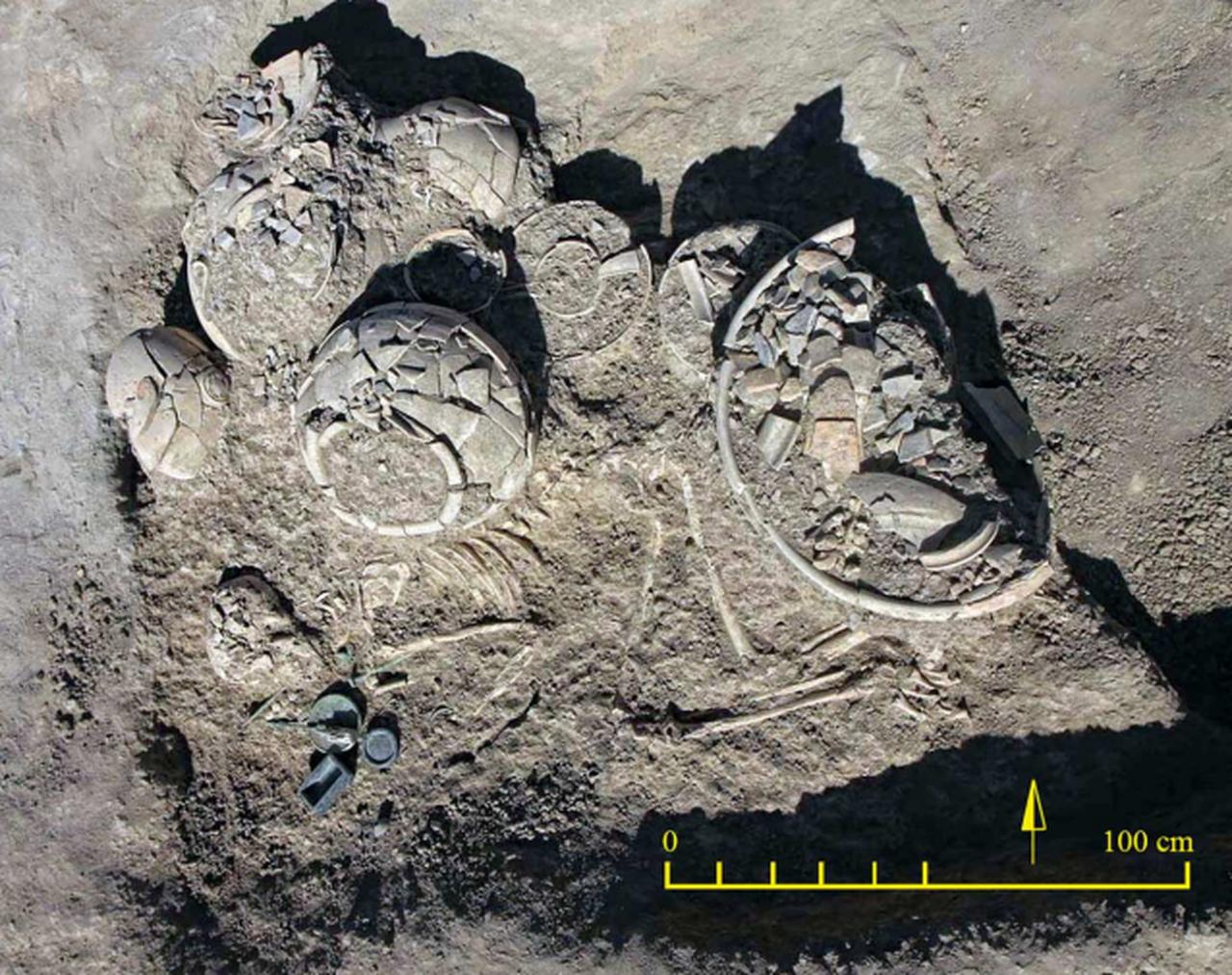 A general view of Grave 12 and the position of burial goods in the grave. (Photo via Ali A. Vahdati)