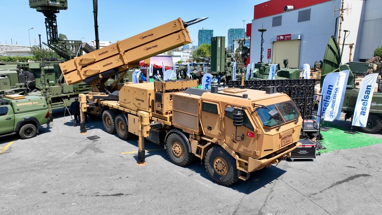 Aselsan's Goktan system displayed at the outdoor exhibition area of the IDEF 2025 in Istanbul, Türkiye on July 24, 2025. (AA Photo)
