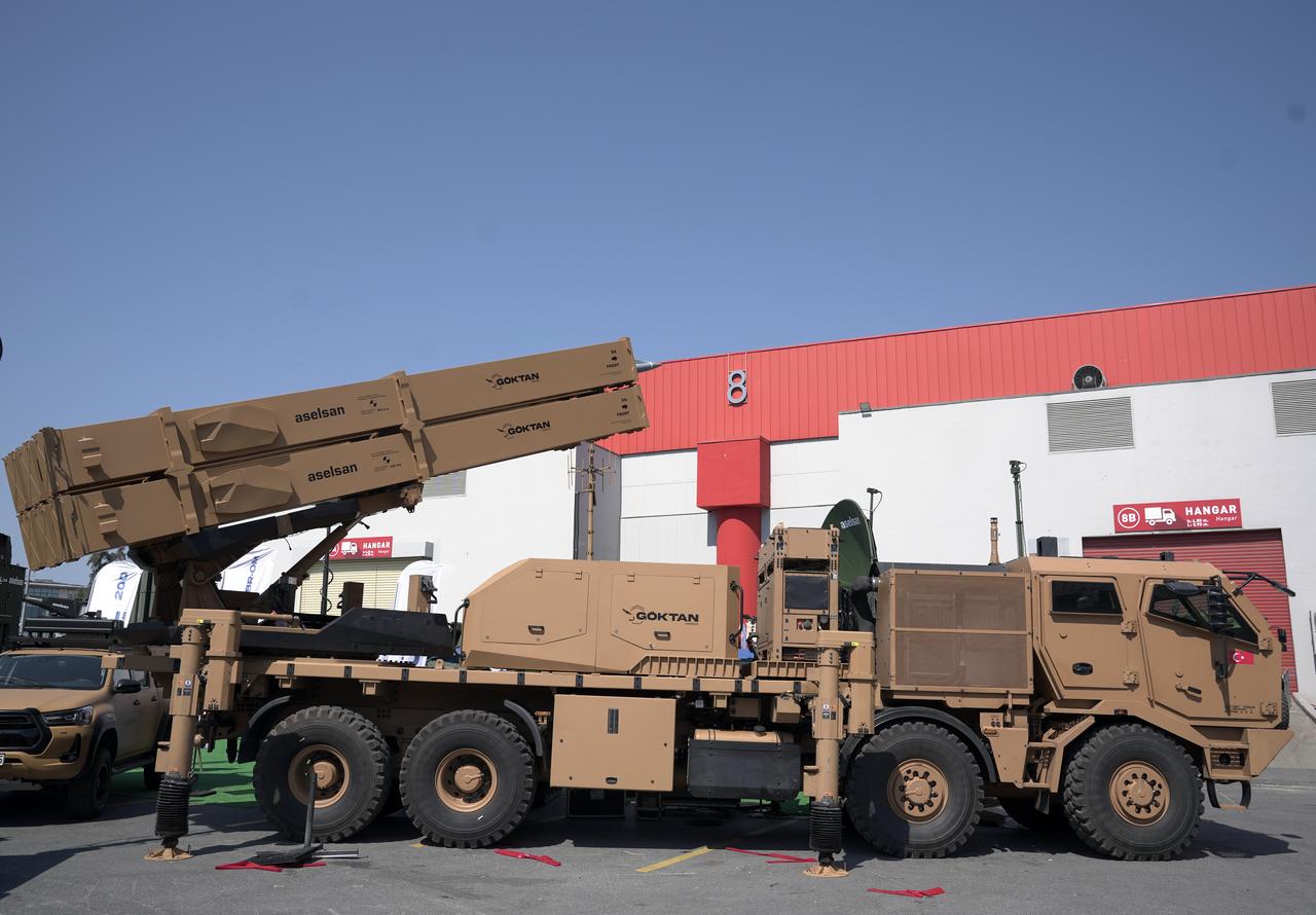 Aselsan's Goktan system displayed at the outdoor exhibition area of the IDEF 2025 in Istanbul, Türkiye on July 24, 2025. (AA Photo)