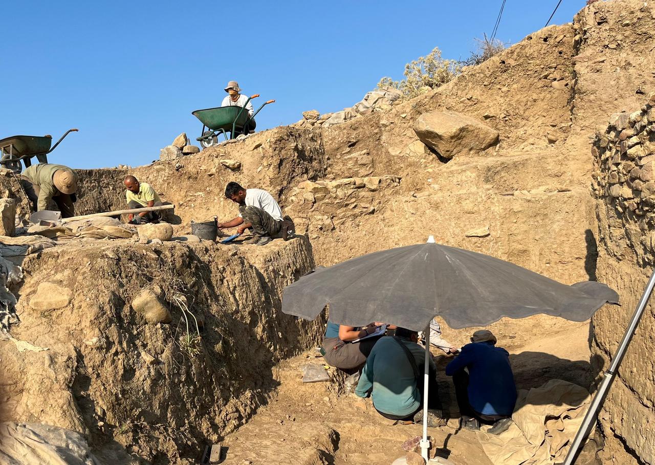 A view from the ongoing archaeological excavations at the Ugurlu-Zeytinlik settlement in Gokceada, Canakkale, Türkiye, July 25, 2025. (IHA Photo)