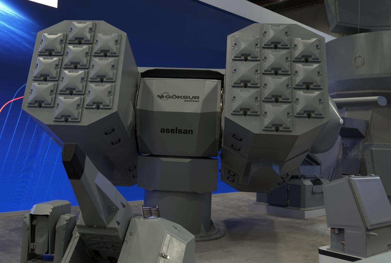 Goksur VLS Vertical Launch Air Defense System introduced during the IDEF 2025, where more than 400 international companies from 44 countries exhibit their products, at the Istanbul Expo Center in Istanbul, Türkiye, July 22, 2025. (AA Photo)