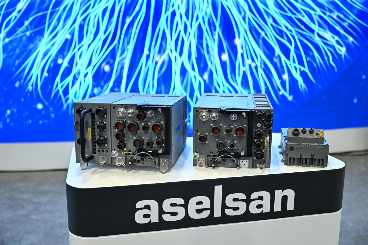 Aselsan launches T-Link, a domestically developed Surveillance and Targeting System offering a national solution for tactical communications, at the IDEF fair in Istanbul, Türkiye, July 24, 2025. (AA Photo)