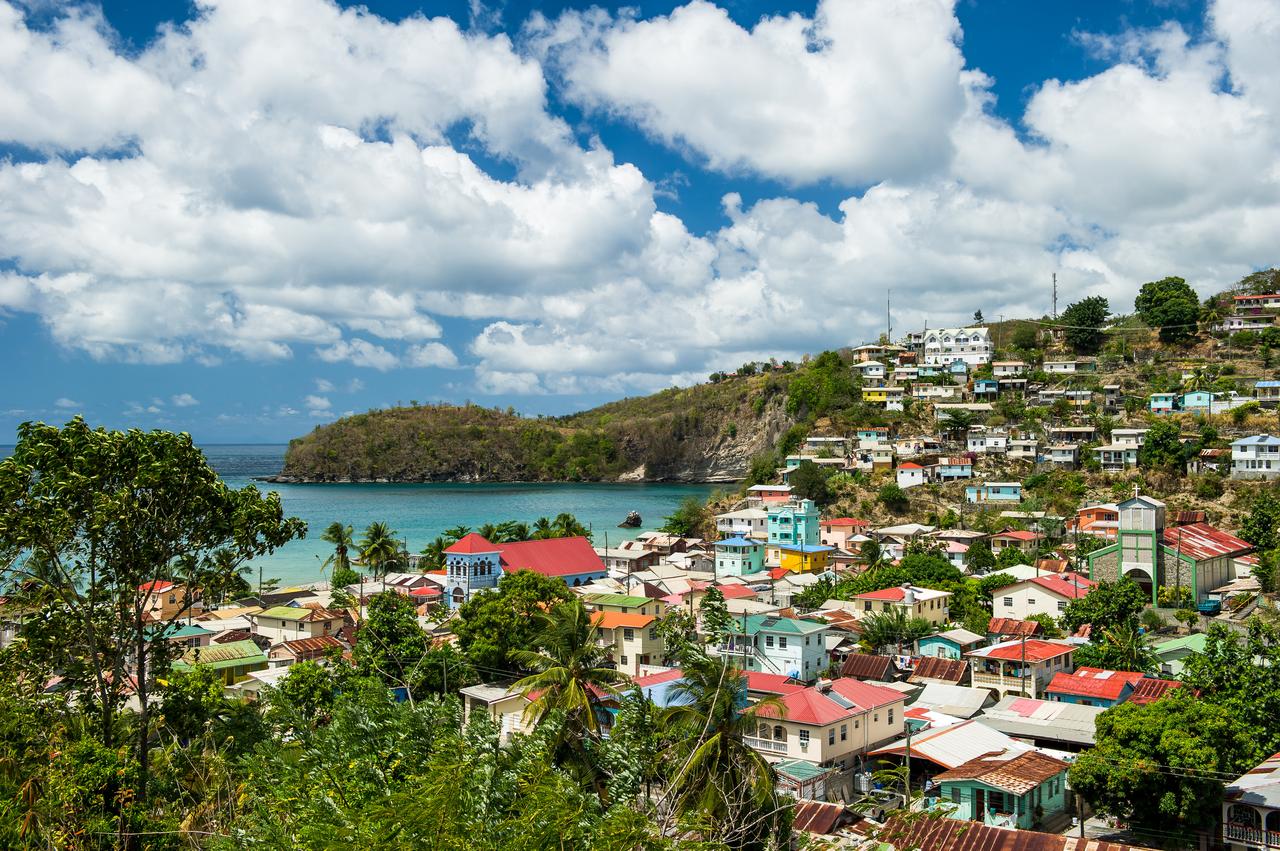 An aerial view of the small fishing village of Canaries, St Lucia, accessed July 29, 2025. (Adobe Stock Photo)