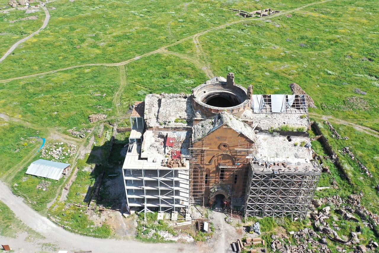 A general view of the Fethiye Mosque, Ani Archaeological Site in Kars, Türkiye, July 3, 2025. (AA Photo)
