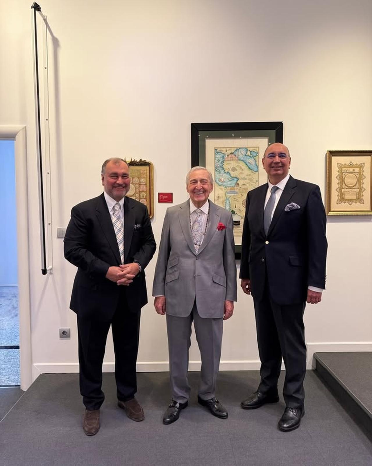 Turkish business tycoons Murat Ulker and Rahmi Koc meet in the United States, May 6, 2025. (Photo via X/@Haberler)