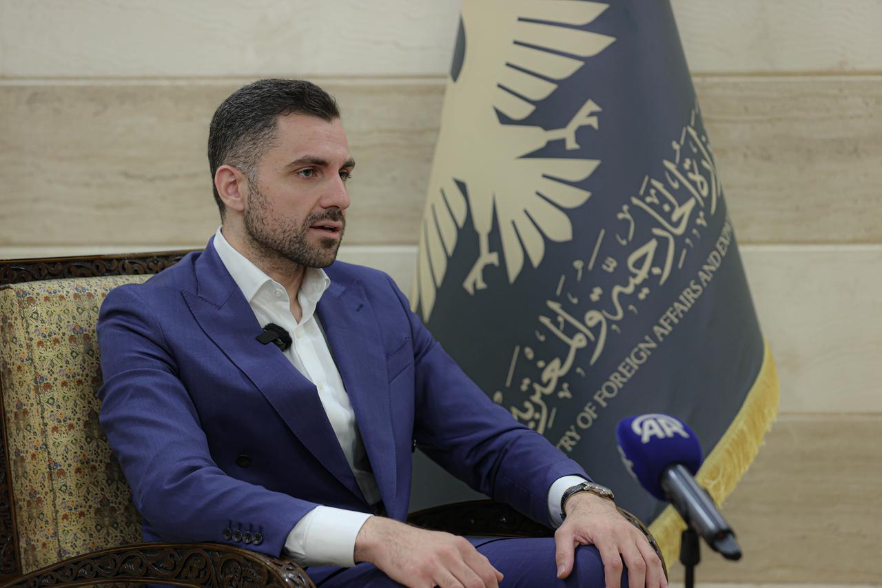 Qutaiba Idlbi, Director of American Affairs of the Syrian Ministry of Foreign Affairs speaking during an interview in Damascus, Syria on July 29, 2025. (AA Photo)