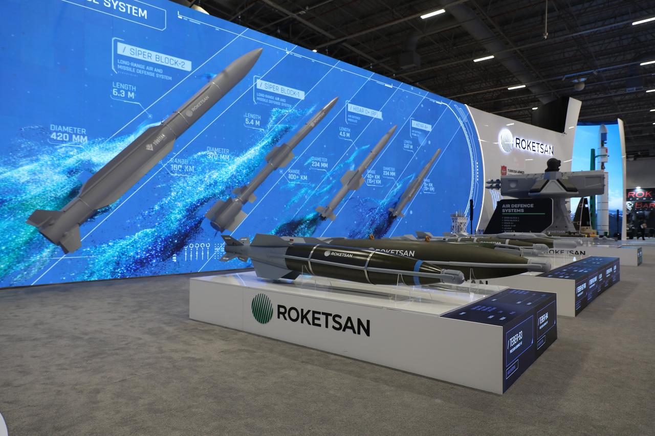 Roketsan's missile showcased at 17th International Defense Industry Fair (IDEF 2025) in Istanbul, Türkiye on July, 2025. (AA Photo)