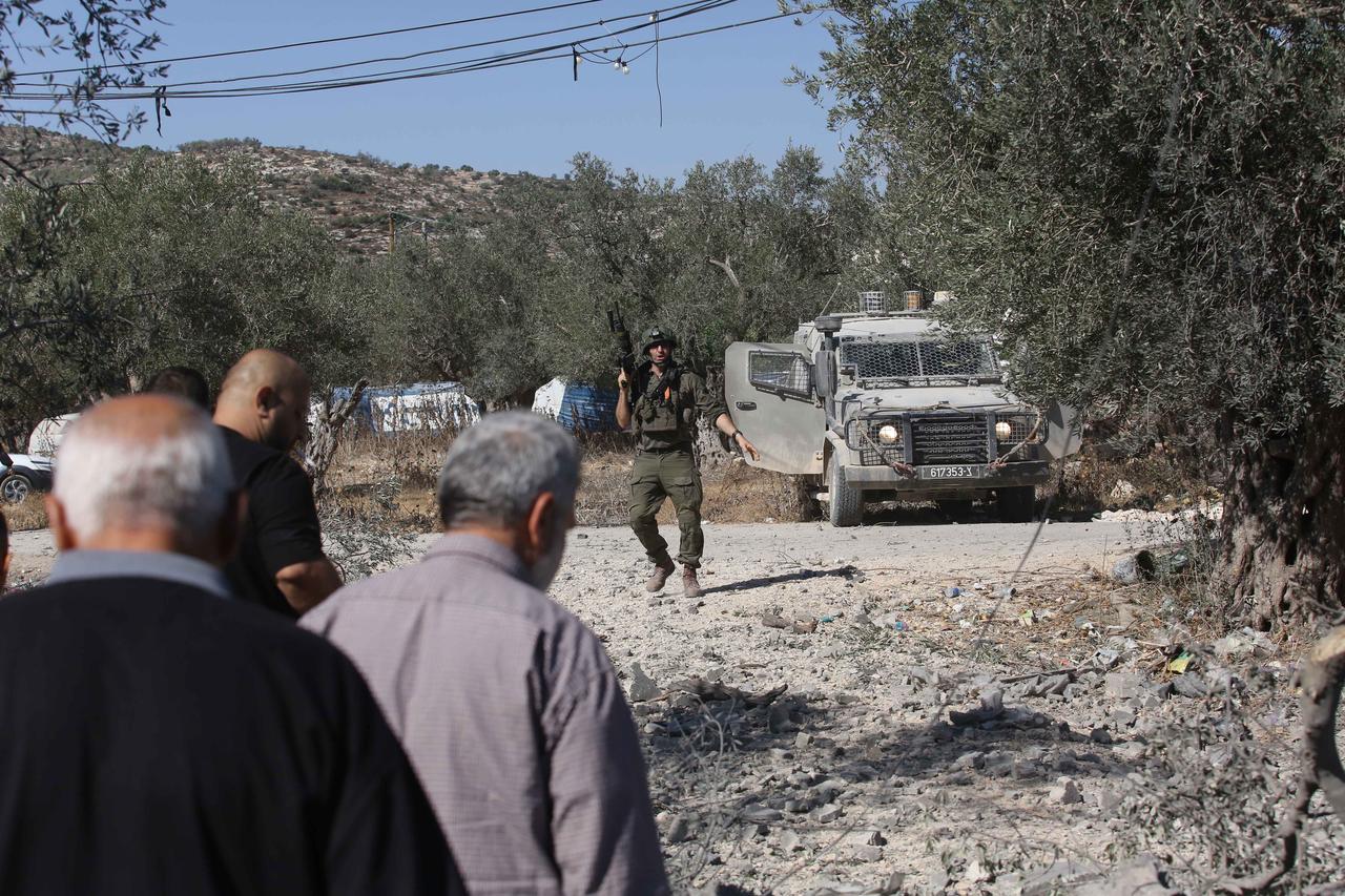 Israeli bulldozers destroy Palestinian-owned buildings and infrastructure in the northern part of the West Bank on July 17, 2025. (AA Photo)