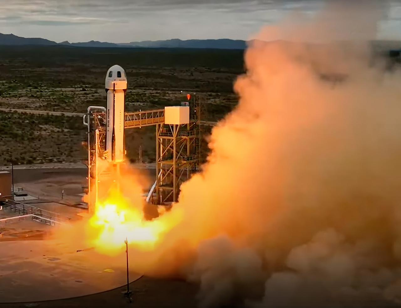 New Shepard lifts off from Launch Site One during NS-33. on June 29, 2025. (Photo via Blue Origin)