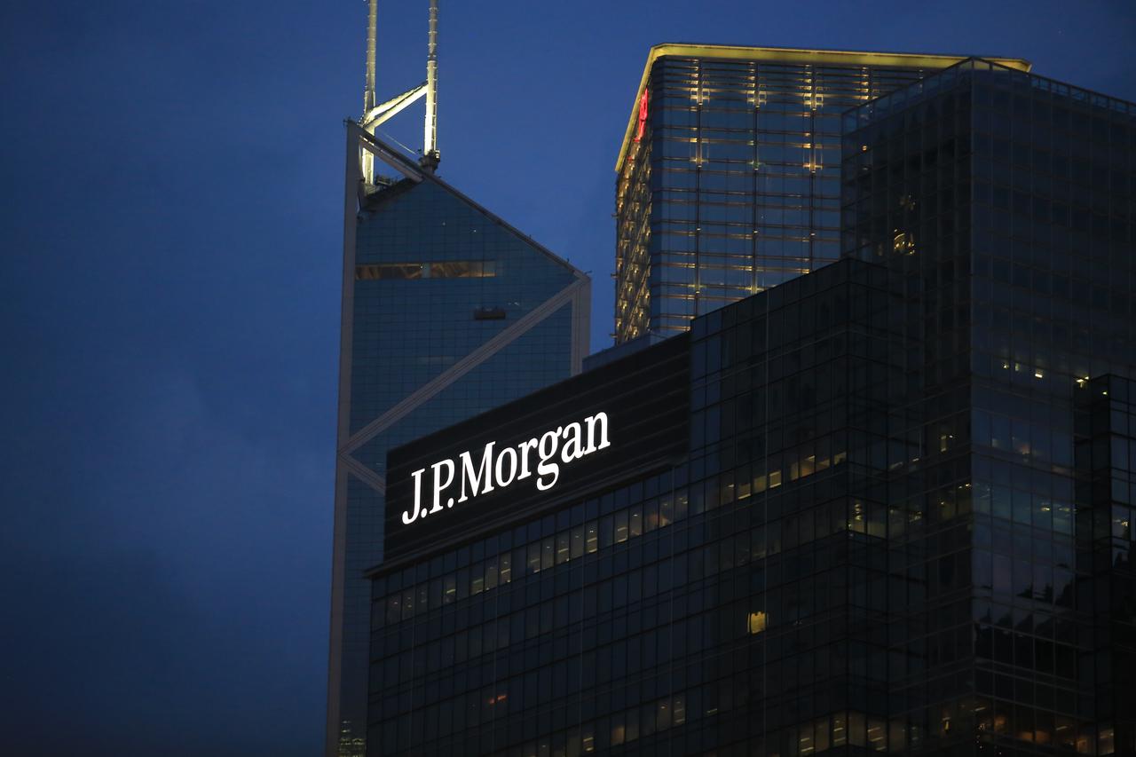 J.P. Morgan building lights up the evening skyline (Adobe Stock Photo)
