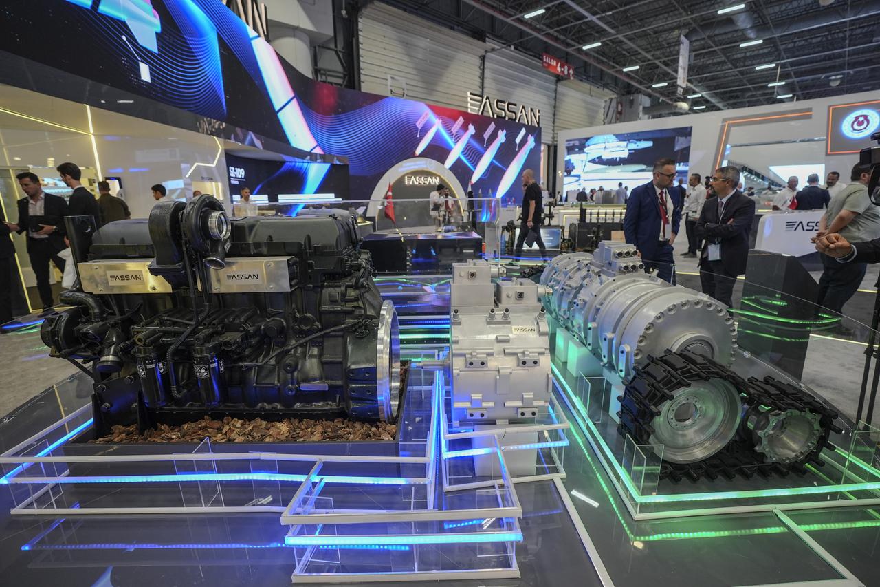 A view of products of Assan Group Defense Industry at the 17th International Defense Industry Fair (IDEF 2025) in Istanbul, Türkiye on July 24, 2025. (AA Photo)