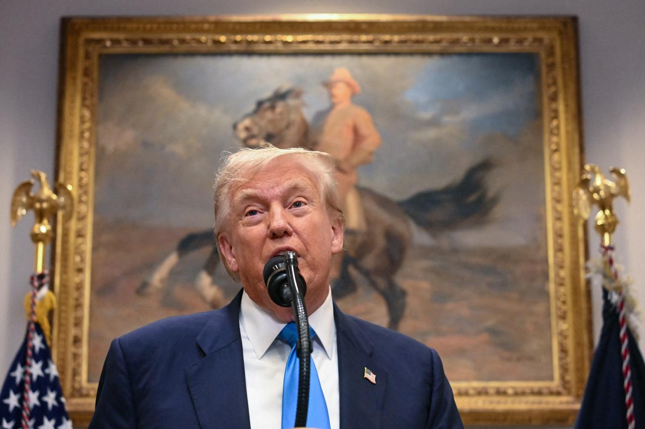 US President Donald Trump speaks in the Roosevelt Room of the White House in Washington, DC, on July 30, 2025. (AFP Photo)