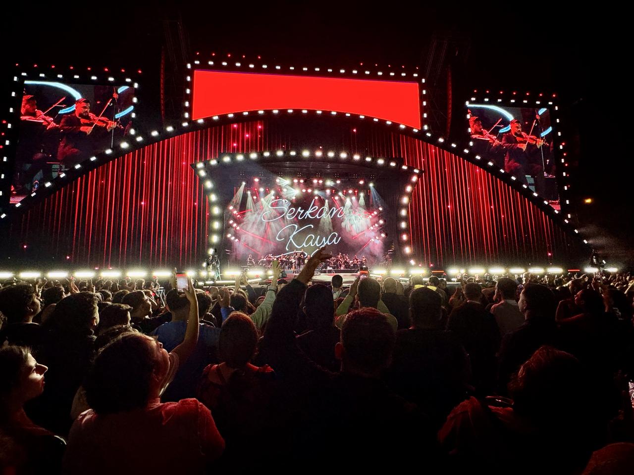 As part of the "Culture Route Festival" events, singer Serkan Kaya performed for his fans at a concert held at the Fair Center in Trabzon, Türkiye, July 5, 2025. (AA Photo)