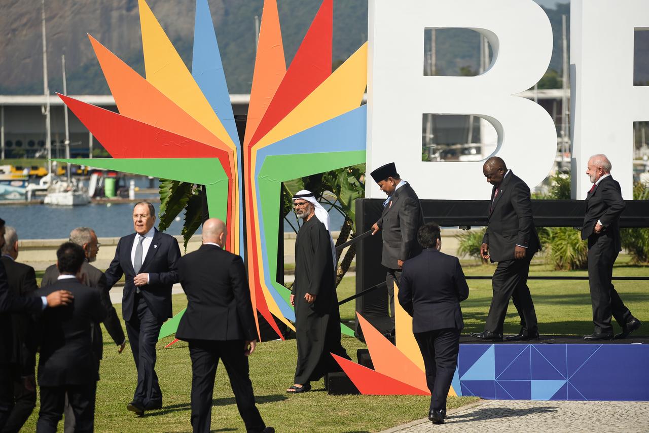 Heads of state from BRICS nations attend a meeting at the Museum of Modern Art (MAM) during the BRICS Summit in Rio de Janeiro, Brazil, on July 06, 2025. (AA Photo)