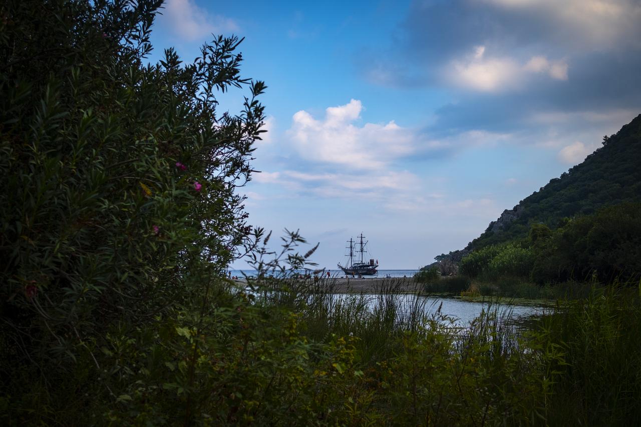 A view of a daily tour boat in coastal town of Olympos, in Antalya, Türkiye on October 5, 2019. (AA Photo)