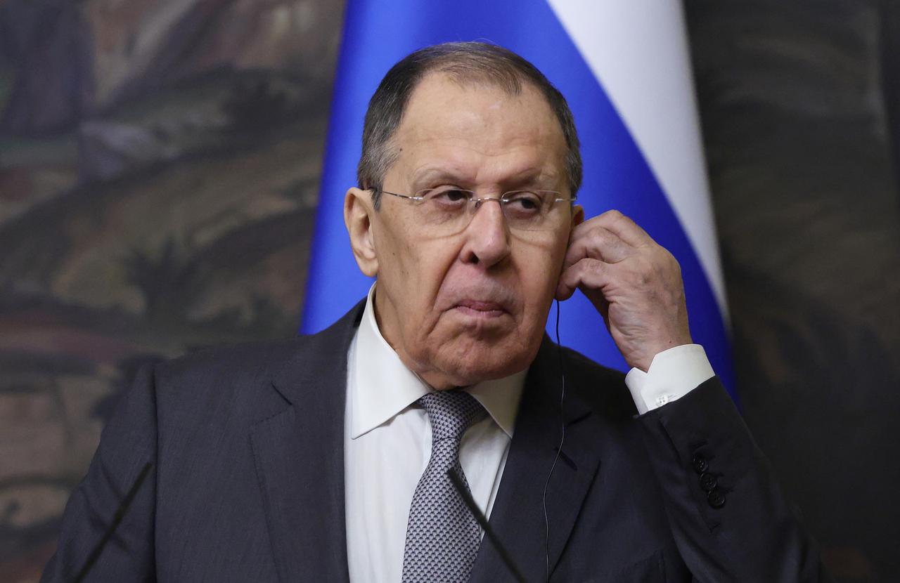 Russia's Foreign Minister Sergei Lavrov attends a joint press conference with Saudi Arabia's Foreign Minister following their meeting in Moscow on July 4, 2025. (AFP Photo)