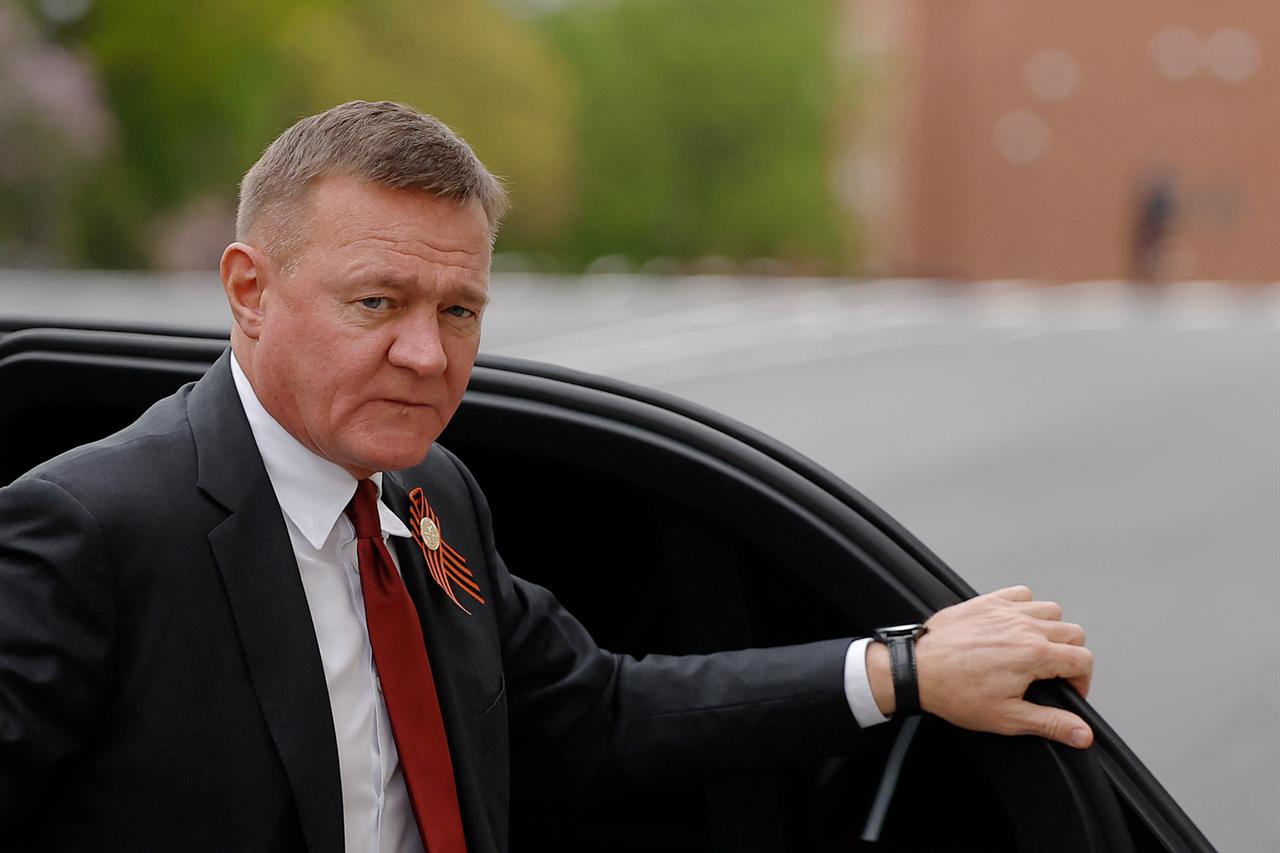 Russian Minister of Transport Roman Starovoyt arrives at a meeting of President Vladimir Putin with Venezuelan President Nicolas Maduro at the Kremlin in Moscow on May 7, 2025. (AFP Photo)